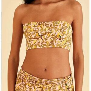 Farm Rio Star Fruit Light Pink Tropical Crop Top